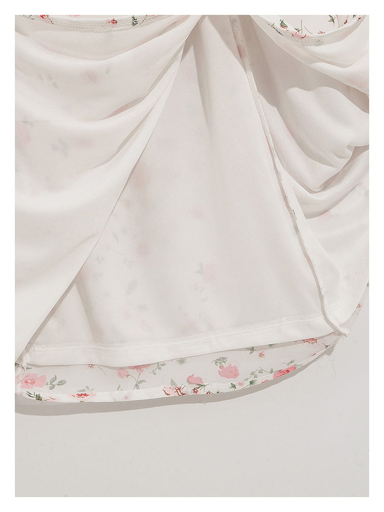 Das neue gebrochene Blumenkleid 7024 mit schmalem, schlankem Temperament, hoher Taille, geteiltem, frischem und sanftem Schnitt