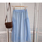 Korean version small fresh pure color versatile high waist skirt  5821