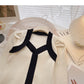 French square neck contrast thin long sleeve sweater  6625