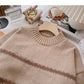 Hong Kong Style Vintage stripe slim long sleeve top  6028