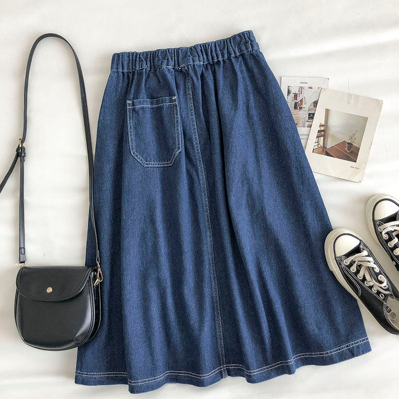 New Hong Kong Style semi elastic waist A-shaped umbrella skirt  5674