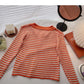 T-shirt Lapel stripe contrast color shows thin slim top fashion  6538