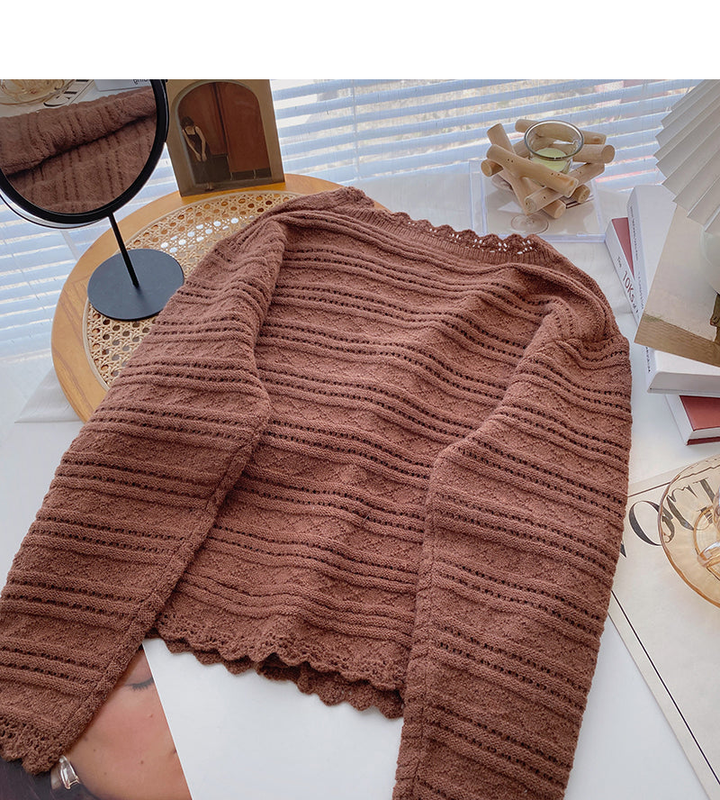New Korean minority retro solid color thin V-Neck long sleeve top  6586