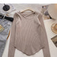 Design sense crew neck sweater women's versatile bottoming shirt  6480