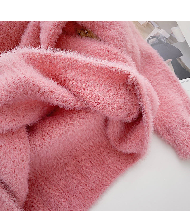 Imitation mink sweater design feeling lazy top  6167