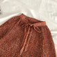 Lace up V-neck crimped Floral Chiffon Blouse  6237