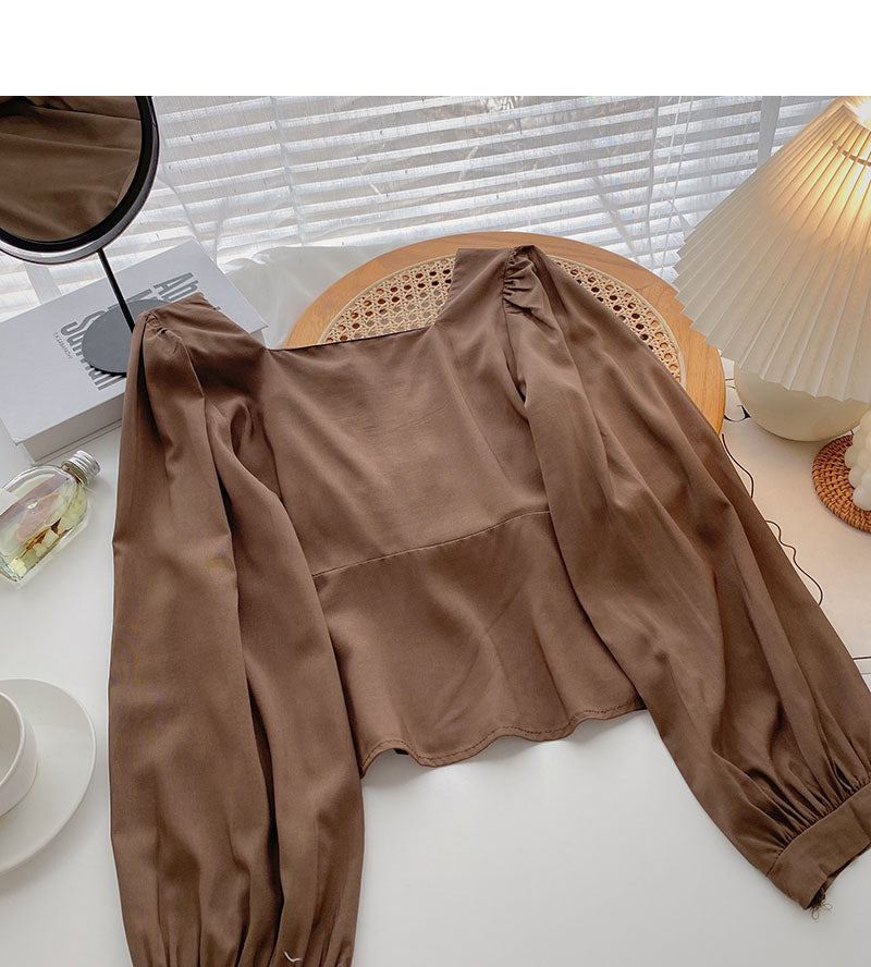 Korean design, slim temperament, long sleeve top, fashion  6299
