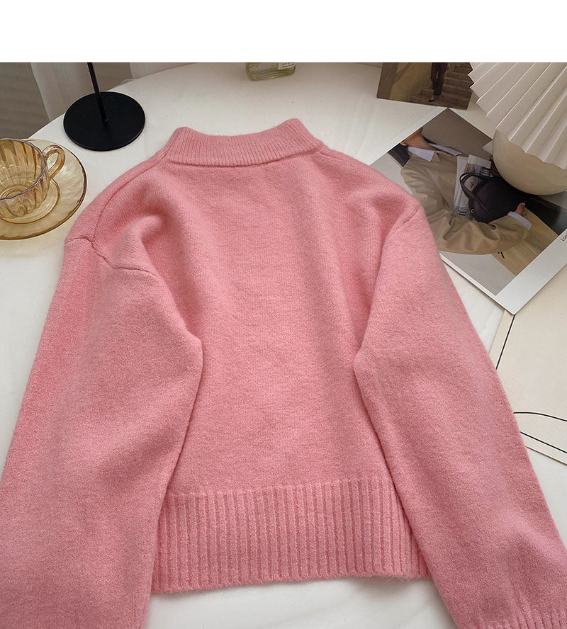 Koreanische Version kleiner Mann, lockeres und vielseitiges Langarm-Pullover-Oberteil 6142