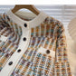 Design casual retro contrast coat  5890