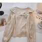 Baby collar design shirt Lace Long Sleeve Top  6336