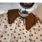 Korean minority design bow Print Long Sleeve Top  6311