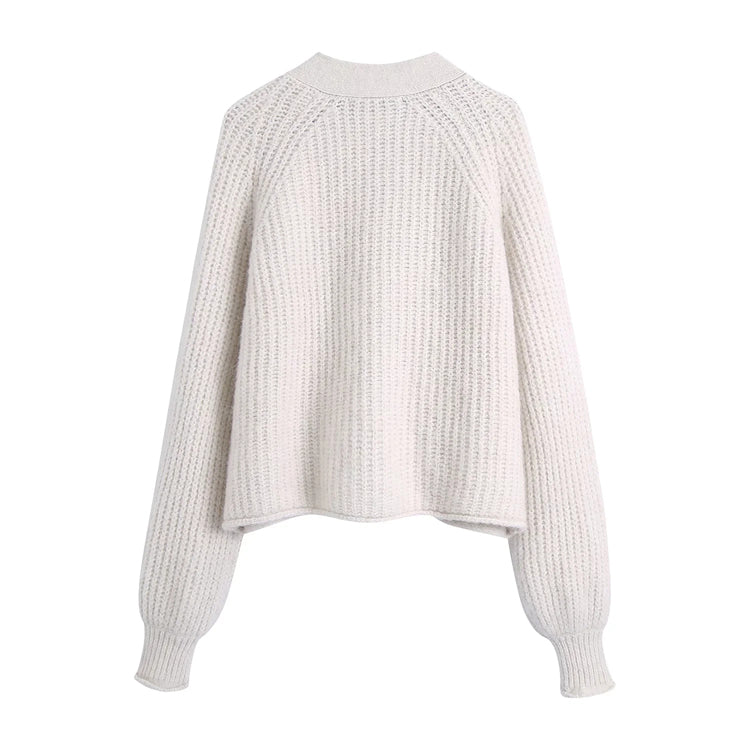 Loose casual spike knit cardigan sweater coat  7322