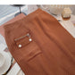 Design: Hong Kong style high waist split Hip Wrap Skirt  5755