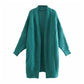 Lazy wind loose medium length knee length knit cardigan  7183