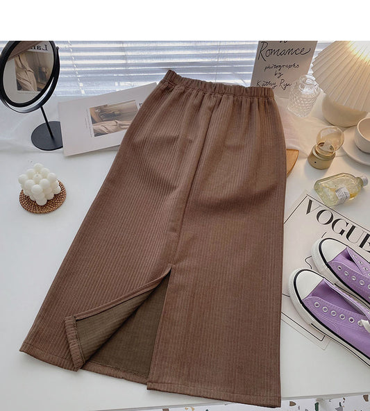 Mittellanger Rock in A-Linie mit hoher Taille und A-Linie 5720