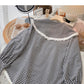 Lace Baby collar design shirt long sleeve top  6369