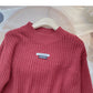 Loser vielseitiger Pullover mit Rundhalsausschnitt, unregelmäßiges kurzes Top 6183