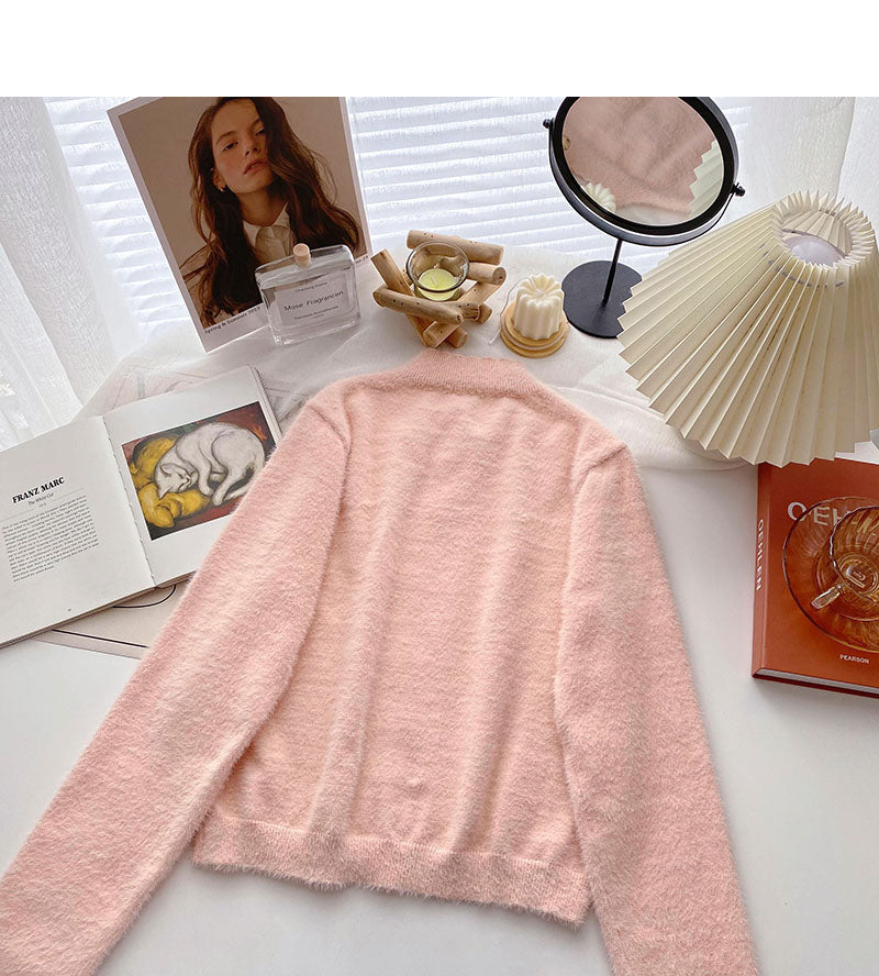 Imitation mink sweater personality hollowed out  6099