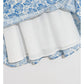 Neue Mode, vielseitiger Blumendruck, V-Ausschnitt, schmales Bandage-Blasenärmelkleid 7025