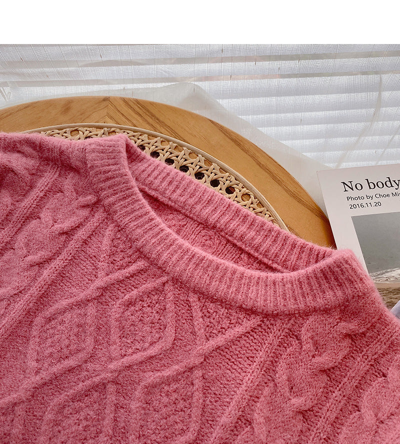 New Korean simple and versatile loose long sleeve Pullover Top  5957