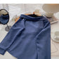 Design off shoulder stitching long sleeve Pullover Crew Neck Shirt  6334