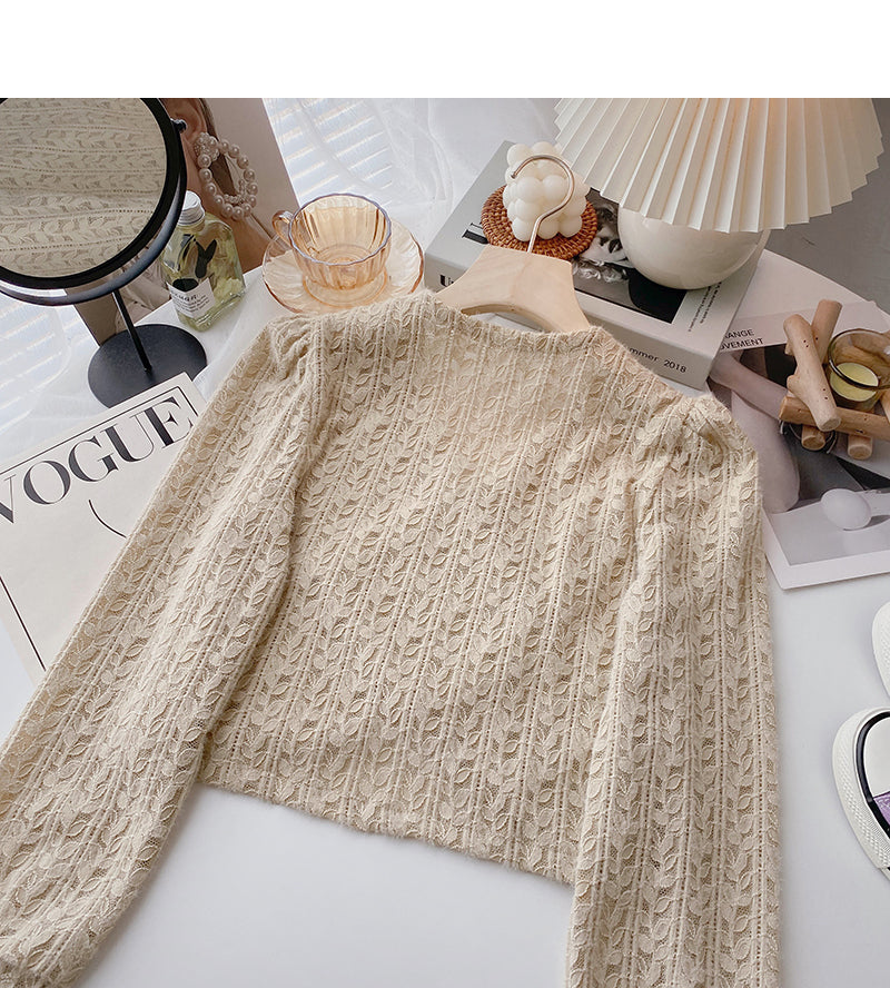 New Korean cross style short V-Neck long sleeve top  6346
