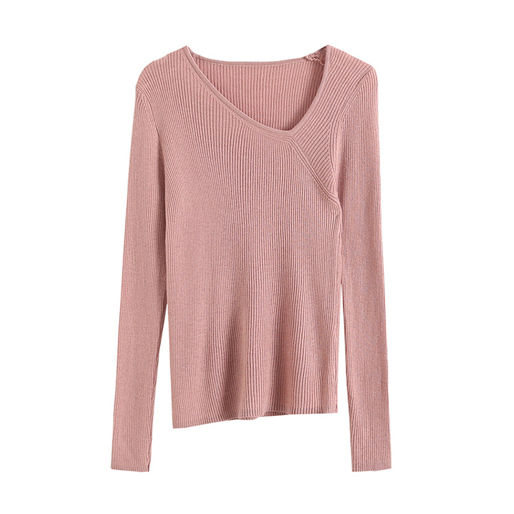 Ausschnitt mit unregelmäßigem Design schmal gestrickt 7306
