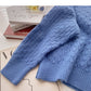 Pull coréen à manches longues et col rond, haut de couleur pure 5863