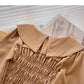Baby collar design shirt Vintage French long sleeve top  6377