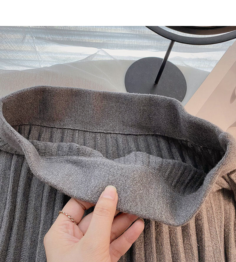 Retro-Modenische A-förmiger Strickrock mit hoher Taille 5756