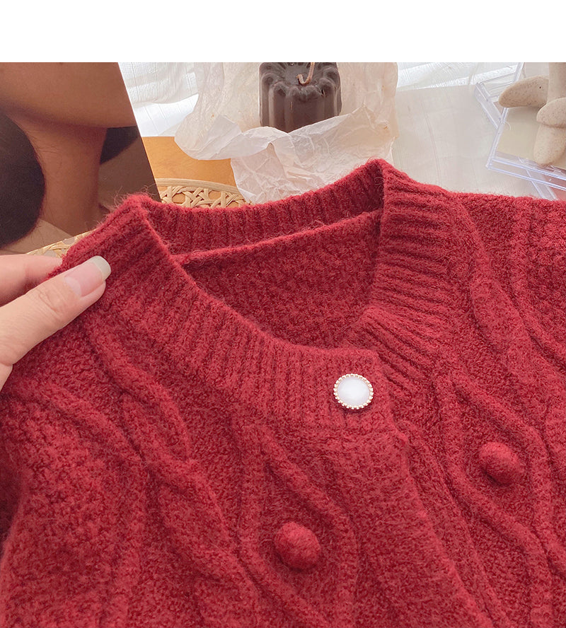 Einfarbiger Top-Design-Pullover im Retro-Stil im koreanischen Stil 5991