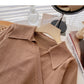 Niche design cross Lapel strap short sweater  6617