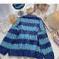 Lazy Wind Stripe Color Matching Pullover ist retro und einfach 5992