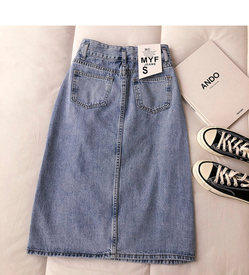 New women's Korean retro Hong Kong cowboy student skirt  5679