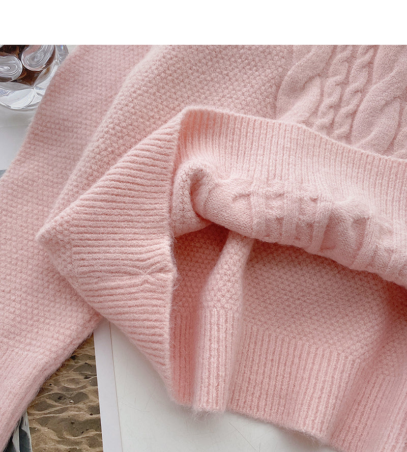 Sweet niche design nail bead V-neck twist long sleeve top  6018