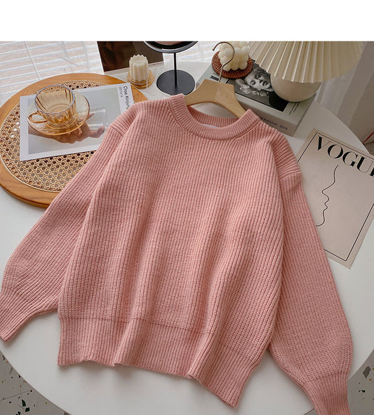 Korean style loose long sleeve Pullover Top  6030