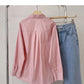 Chemise à manches longues de couleur unie, haut cardigan ample basique 6423
