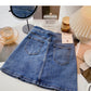 Retro-Rock im Hongkong-Stil, einfach, schmal, hohe Taille, Mode 5669