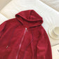 Korean solid color versatile student loose long sleeve short coat  6212