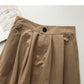 Solid Hong Kong style leisure high waist A-shaped medium and long skirt  5693