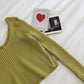 Solid color two wear long sleeve leaky clavicle sweater  6463