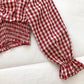 Korean girls' sweet little Plaid Shirt  6249