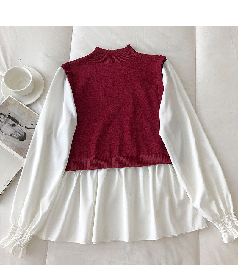 New Korean round neck retro thin wool sweater for women  6471