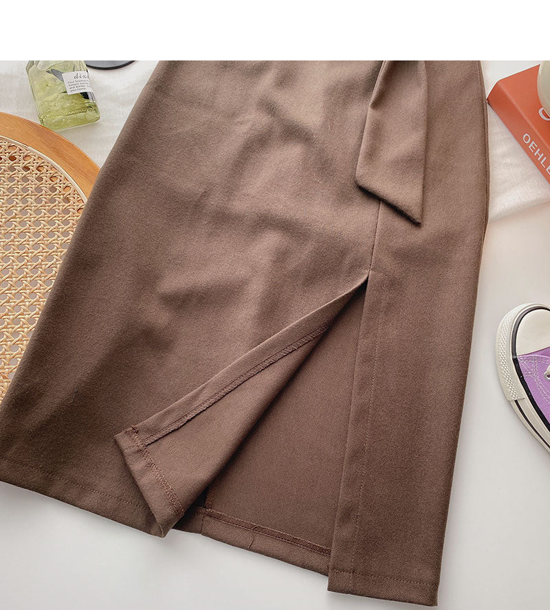 Split retro style thin skirt one step skirt  5705