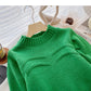 Koreanischer, fauler Stil, einfarbiger, lässiger Pullover mit langen Ärmeln 6155