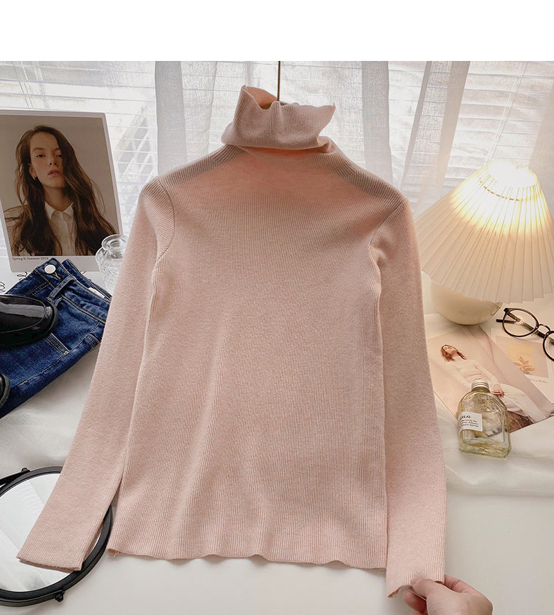 Knit bottomed shirt with slim fit top inside  6567