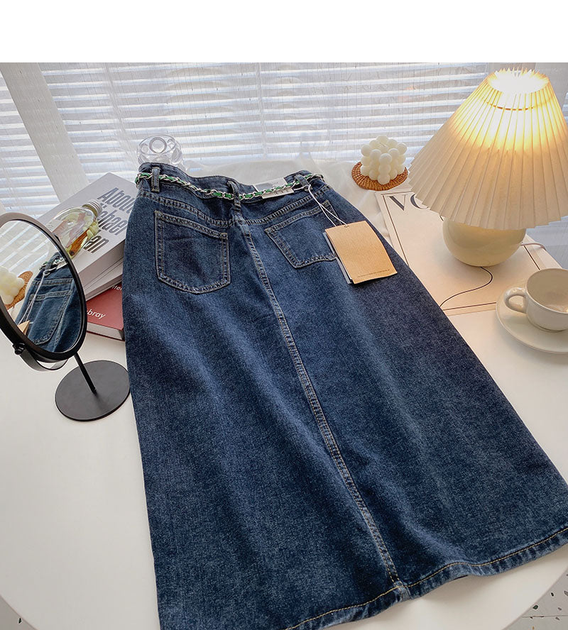 Neuer A-Linien-Rock im Nischendesign mit hoher Taille und hoher Taille 5717
