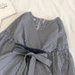 The new Korean bow tie tie stripe waist closure is versatile  6238