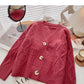 Single breasted Vintage loose V-Neck Sweater Coat  6171