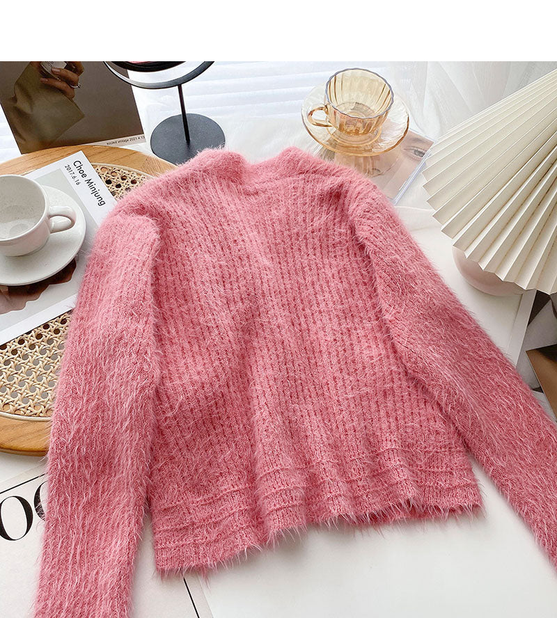 Imitation mink sweater Korean version gentle  6100